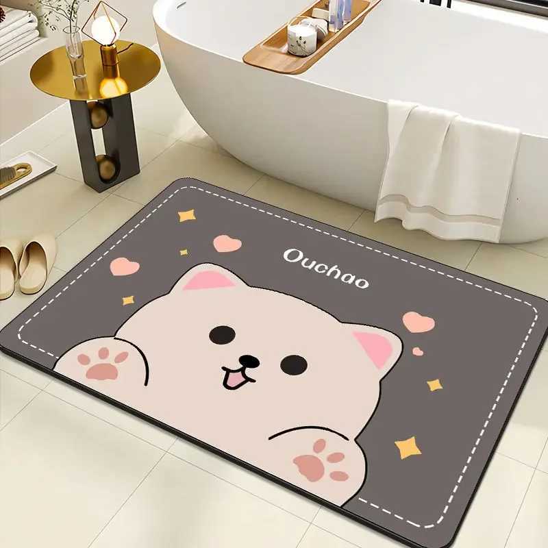 Diatom mud bathroom floor mat household water absorption quick drying bathroom entry door bedroom entry living room carpet C251114-image-1084691540