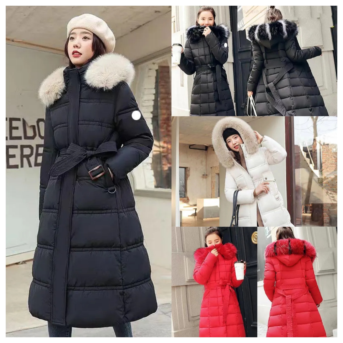 Designer women's down jacket long jacket fur windbreaker fluffy down jacket classic hooded top slim fit windproof warm top S-2XL