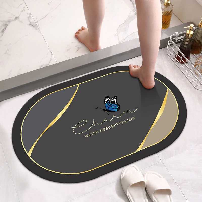Bathroom floor mat diatom mud absorbent cushion toilet toilet door non-slip carpet household quick-drying floor mat C251114-image-1084690981
