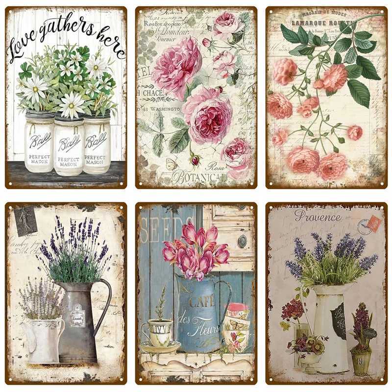 Retro Decor Lavender Metal Sign Tin Poster Metal Vintage Sunflower Signs Flower Tin Sign Daisy Wall Decor For Home Garden GiftM251114-image-1084654973