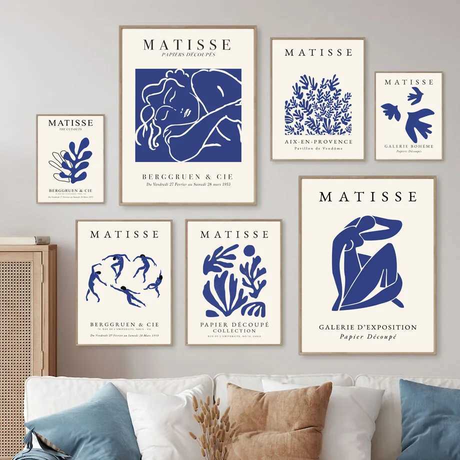 Abstract Matisse Line Girl Body Leaf Bird Wall Art Canvas Painting Gallery Posters And Prints Picture For Living Room Home DecorM251114-image-1084654994