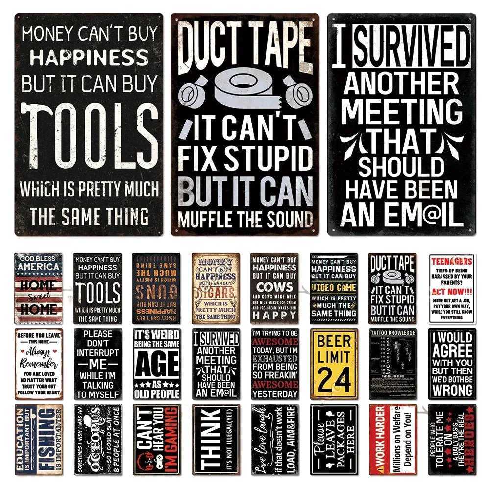 Funny Sarcastic Vintage Metal Posters Tin Signs Decor Retro Plaque Metal Plate Home Wall Art Decor for BarM251114-image-1084651884