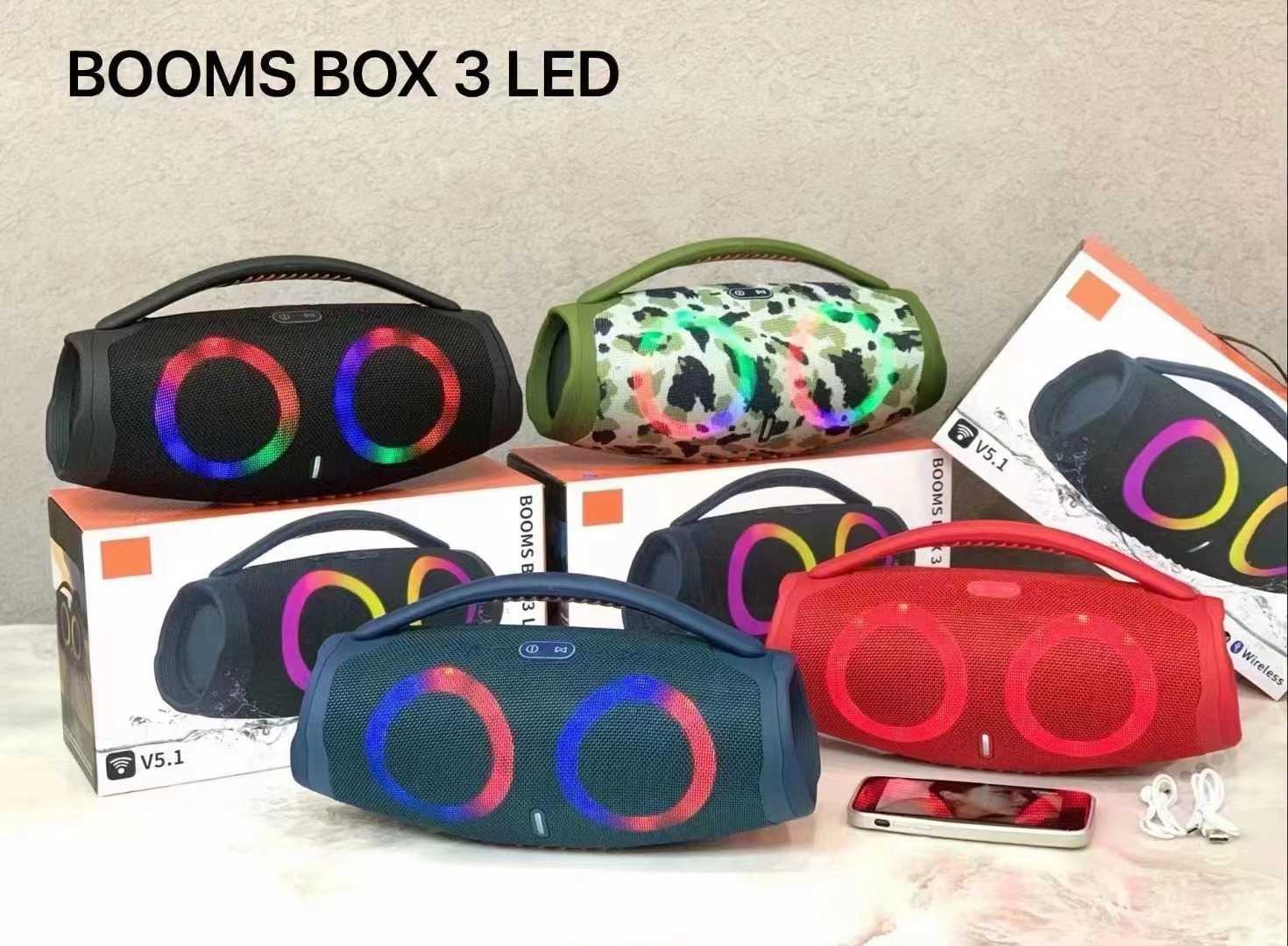 New BOOMS BOX3 Wireless Bluetooth Speaker RGB Portable Outdoor Subwoofer Speaker L251113VLRF-image-1084560400