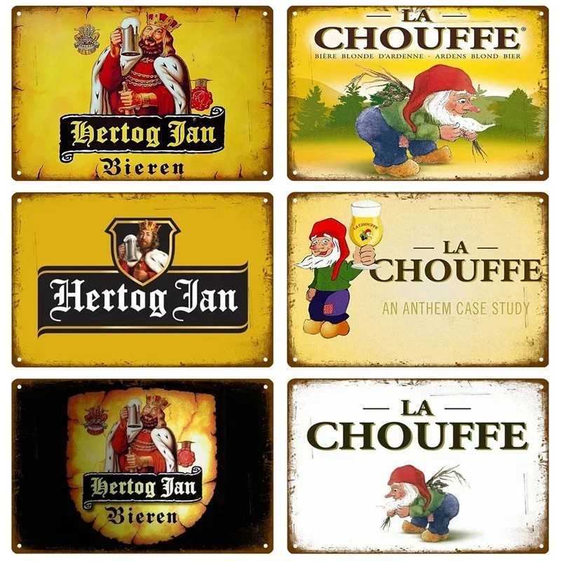 La Chouffe Tin Sign Whisky Belgium Beer Plaque Metal Wall Signs Decor Vintage Poster Plates Man Cave Bar Pub Tin Board PaintingM251114-image-1084654468