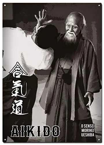 O Sensei Morihei Ueshiba Metal Tin SignsAikido Colorfast Posters Decorative Signs Wall Art Home Decor - 8X12 Inch 20X30 cmM251114-image-1084655168