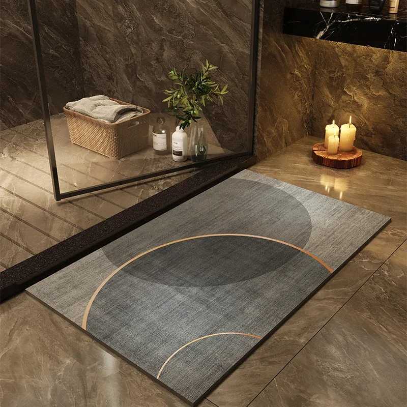 VIKAMA Bathroom Diatomite Floor Mat Entryway Bathroom Toilet Doorway Carpet Non-Slip Absorbent Easy Care Home Decor Carpet C251114-image-1084691371