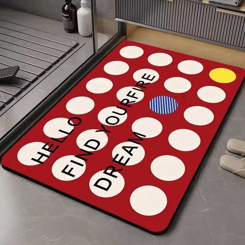 Diatom mud floor mat absorbent toilet bathroom quick drying non-slip foot mat toilet door carpet mat waterproof kitchen C251114-image-1084690354
