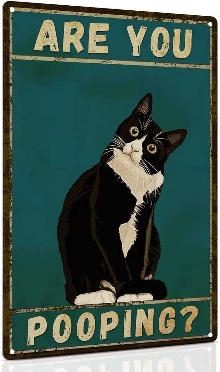 1pALKB Bathroom Sign Tuxedo Wall Decor Funny Metal Sign - Are You Pooping - Wall of Glory Decor Black SignM251114-image-1084653709