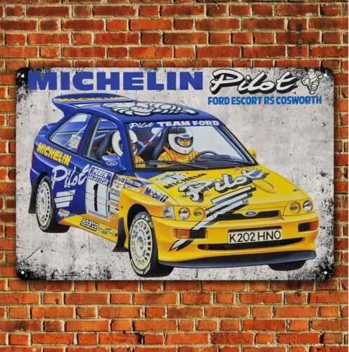Escort Rs Cosworth Racing Car Metal Poster 20x30cm Garage SignM251114-image-1084653373