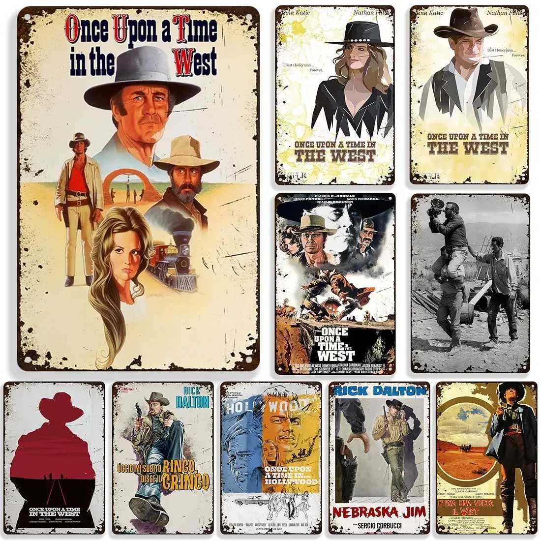 Once Upon a Time in the West Poster Classic Movie Metal Sign Metal Poster Retro Metal Plaque Rusty Decorative Plate Wall DecorM251114-image-1084653789