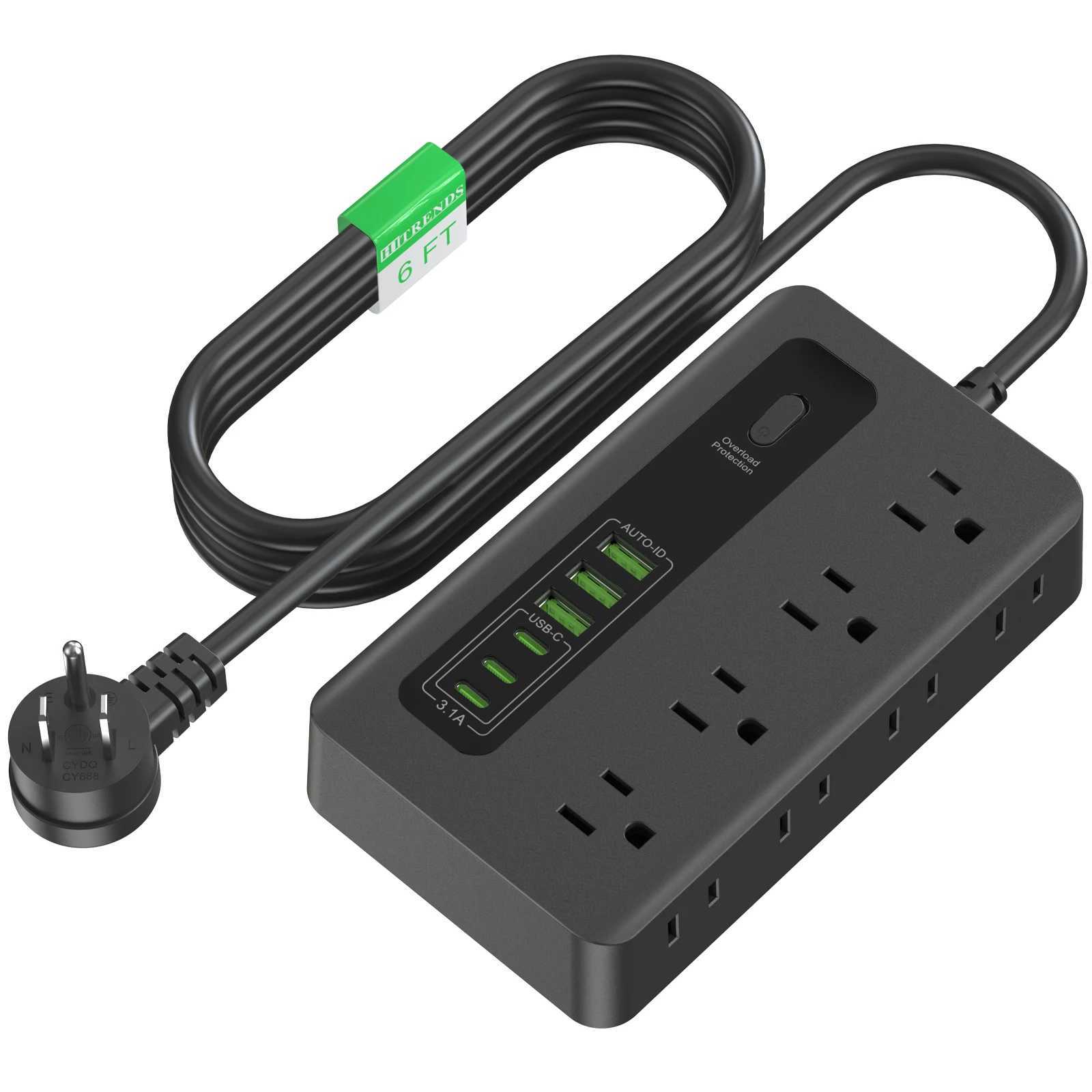 14-in-1 flat plug multi-functional power strip USB-C/A fast charging 1250W overload protection suitable for cruise ships L251114FXEV-image-1084591547