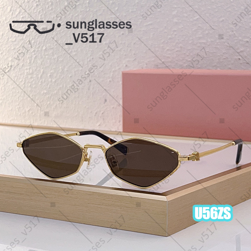 vintage rhombic sunglasses designer sunglasses women glasses Modern sophistication Europe and the United States literary model Metal frame goggle-image-942005725