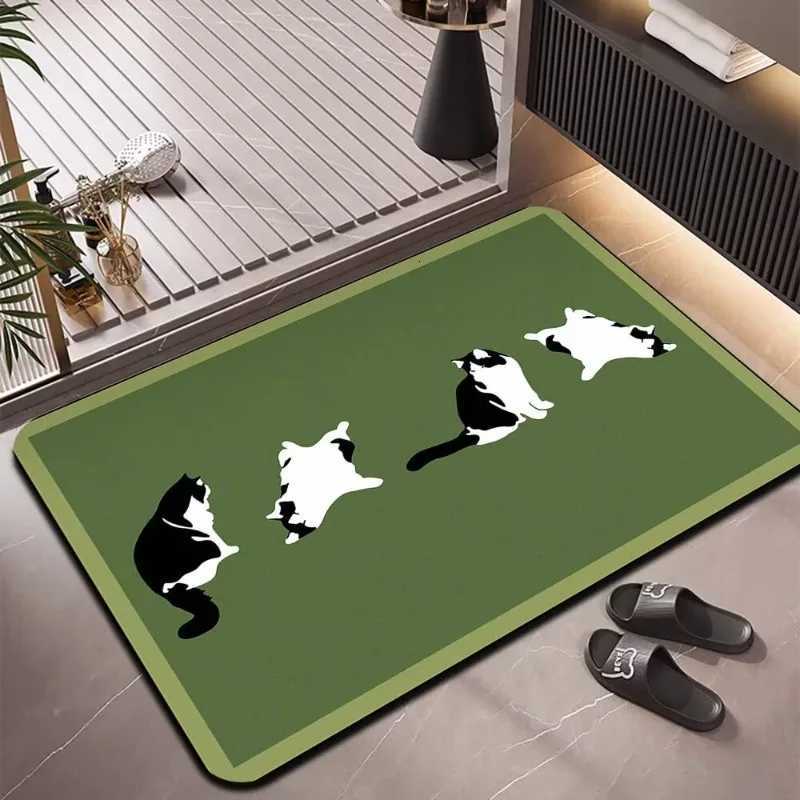Bathroom absorbent floor mat diatom mud non-slip foot mat toilet door leave-in carpet toilet mat C251114-image-1084726661