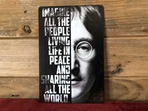 John Lennon- Imagine Lyric Tin Metal sign 8X12 Man-Cave DcorM251114-image-1084654923