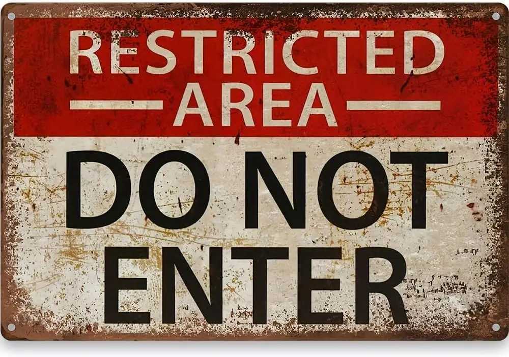 Distinctive Restricted Area Sign - Premium Metal Tin Wall Art with Do Not Enter Warning es Size Durable Waterproof Easy to HM251114-image-1084651189