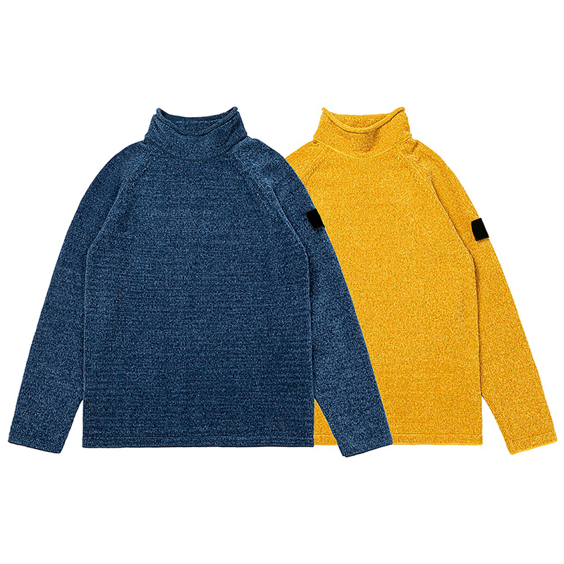 Hign quality designer men's topstoney Sweaters Classic Embroidered Badge Stand up Collar Casual island Sweaters