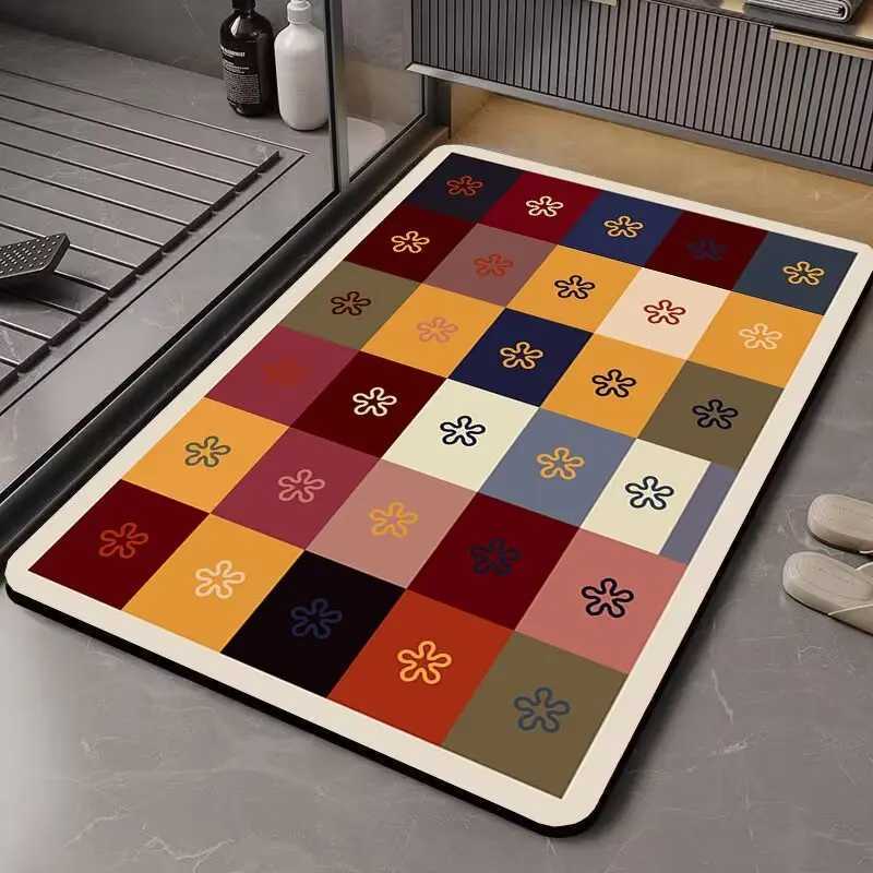 Diatom mud floor mat bathroom toilet entrance door water absorption quick drying non-slip foot mat C251114-image-1084690984