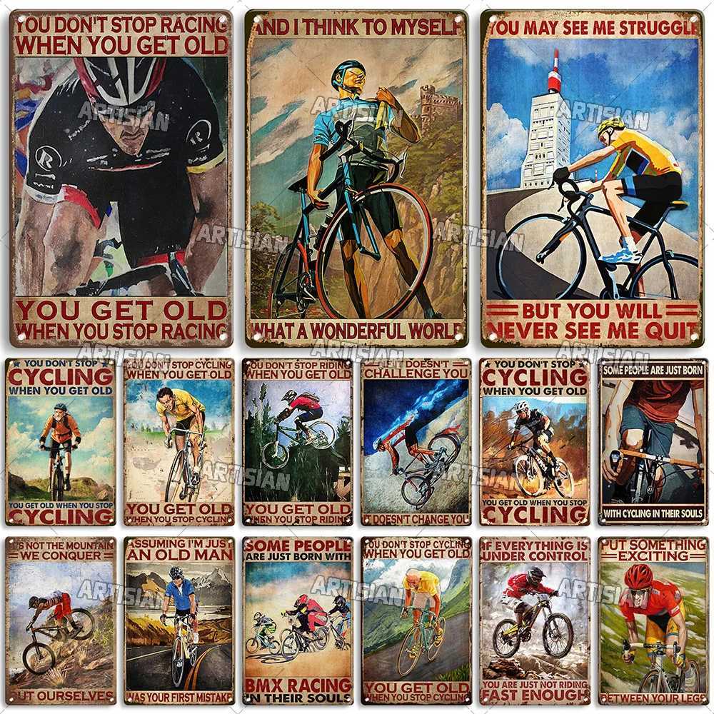 Artisian Bicycle Metal Sign Bike Sport Tin Plaque Cycling Decorative Poster Wall Decor Garage Bar Pub Club Hotel Cafe KitchenM251114-image-1084654740
