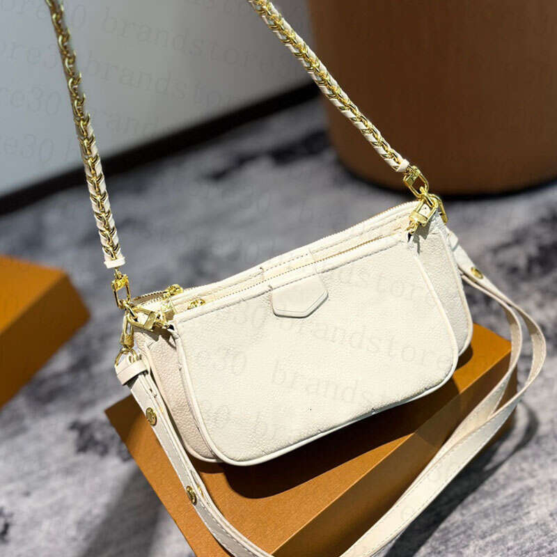 2025 newMultiple Felicie Pochette Leather Clutch Crossbody Triple Mahjong Women's Chain Messenger Bag Shoulder High Quality ral buttons