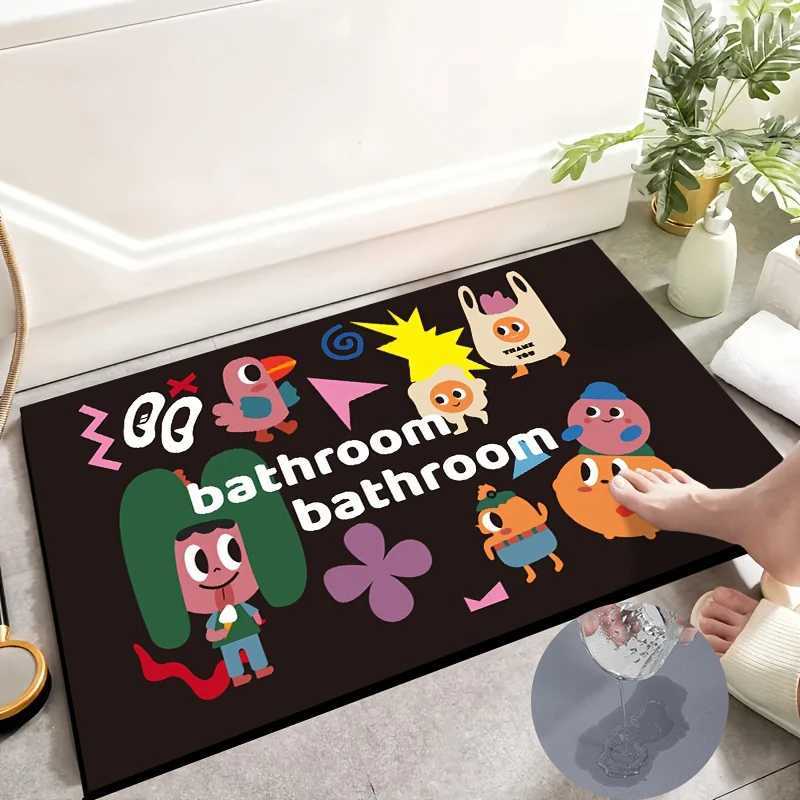 Cool Cartoon Bathroom Super Absorbent Shower Mats Non Slip Kitchen Entrance Area Rugs Diatom Mud Carpet for Home Bedroom Decor C251114-image-1084690953