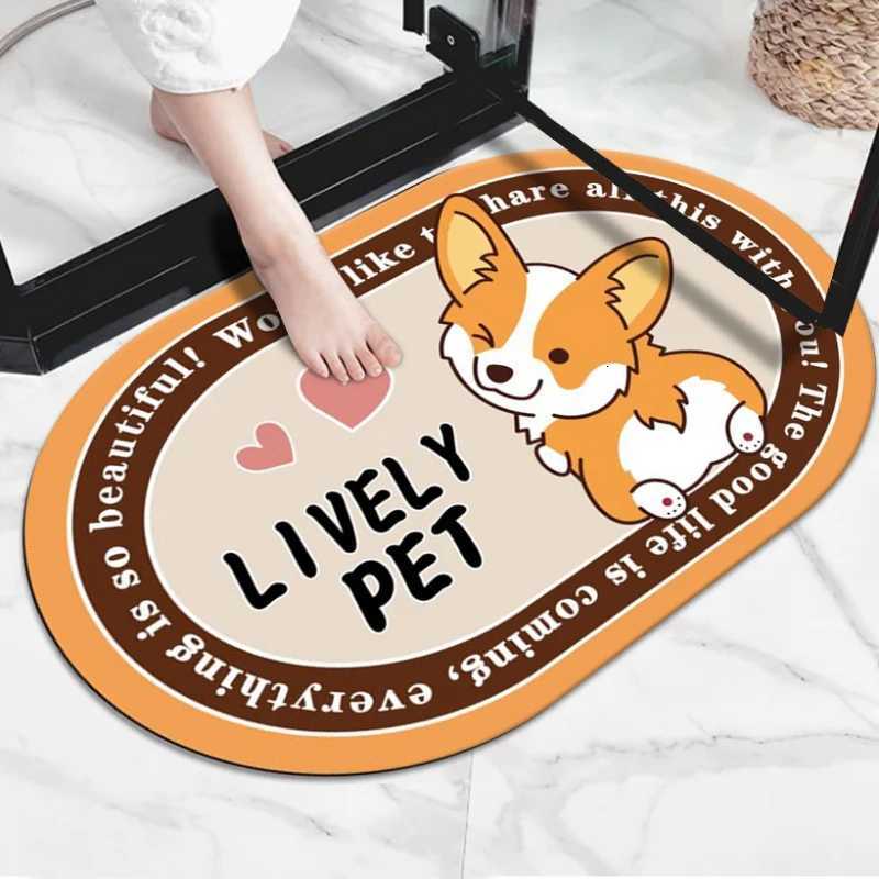Toilet door floor mat Diatom mud absorbent mat Bathroom bath Toilet quick drying non-slip foot mat C251114-image-1084691035