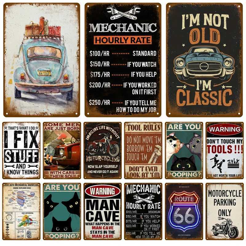 Vintage Metal Plate Tin Sign Plates Bar Retro Metal Sign Wall Art Mural Aesthetic Room Home Decor Items Poster Garage DecorationM251114-image-1084655165