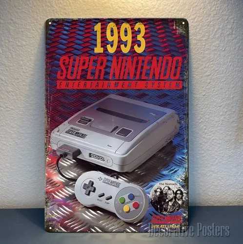Super 1993 Ad Retro Video Game Metal Poster - 20x30cm Sign-aluminum signM251114-image-1084652176