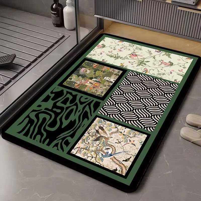 Bathroom bathroom diatom mud floor mat quick-drying non-slip toilet floor mat door mat at the door dirt-resistant carpet C251114-image-1084690516