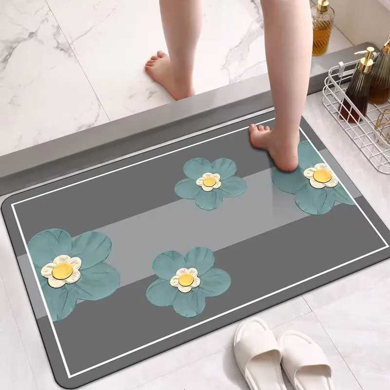 Cartoon diatom mud bathroom floor mat toilet absorbent floor mat toilet door non-slip bath special foot pad C251114-image-1084691283