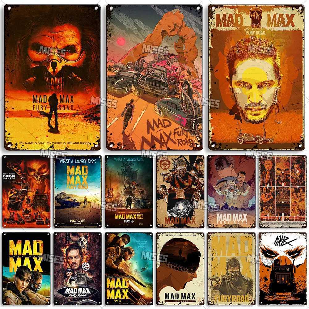 MISES Mad Max Movie Poster Metal Tin Sign Decorative Plate Old Metal Sign Retro Metal Plaque Home Club Wall Industrial DecorM251114-image-1084653209