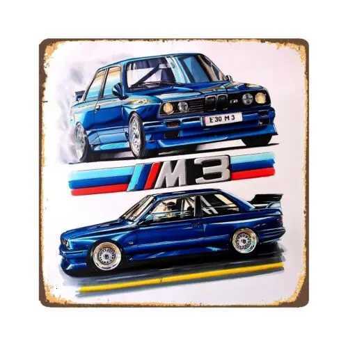 1pBmw M3 E30 Car Metal Poster Tin Sign 30x30cmM251114-image-1084653318