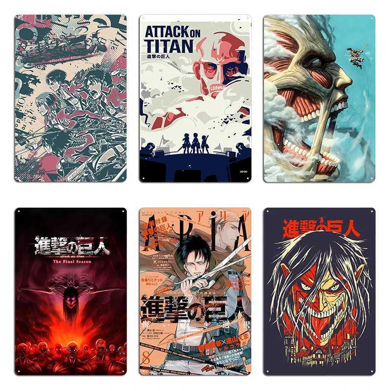 Attaque sur Titan Shinzou wo Sasageyo Titan Army final erwin et levi Plaque métallique Club décoration conception signe en étain PosterM251114
