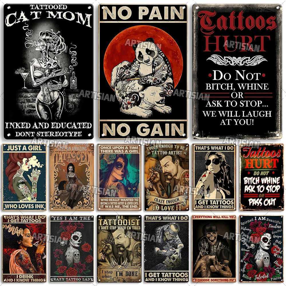 Artisian Tattoo Metal Poster Job Tin Sign Hobby Vintage Decorative Plaque Wall Decor Garage Bar Pub Club Hotel Cafe Kitchen HomeM251114-image-1084655056