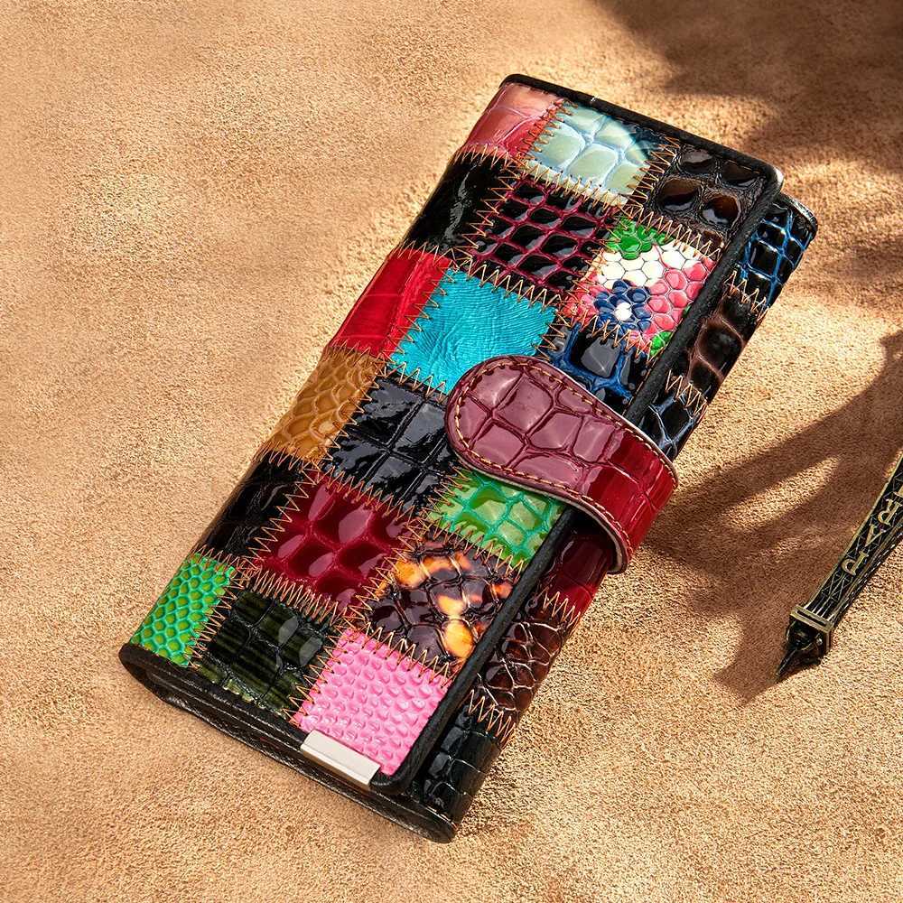 Newsbirds Wallet Fashion Patchwork Short For Women Lady Female Luxury Designer Long Purse Genuine Leather Clutch W251114-image-1088460671