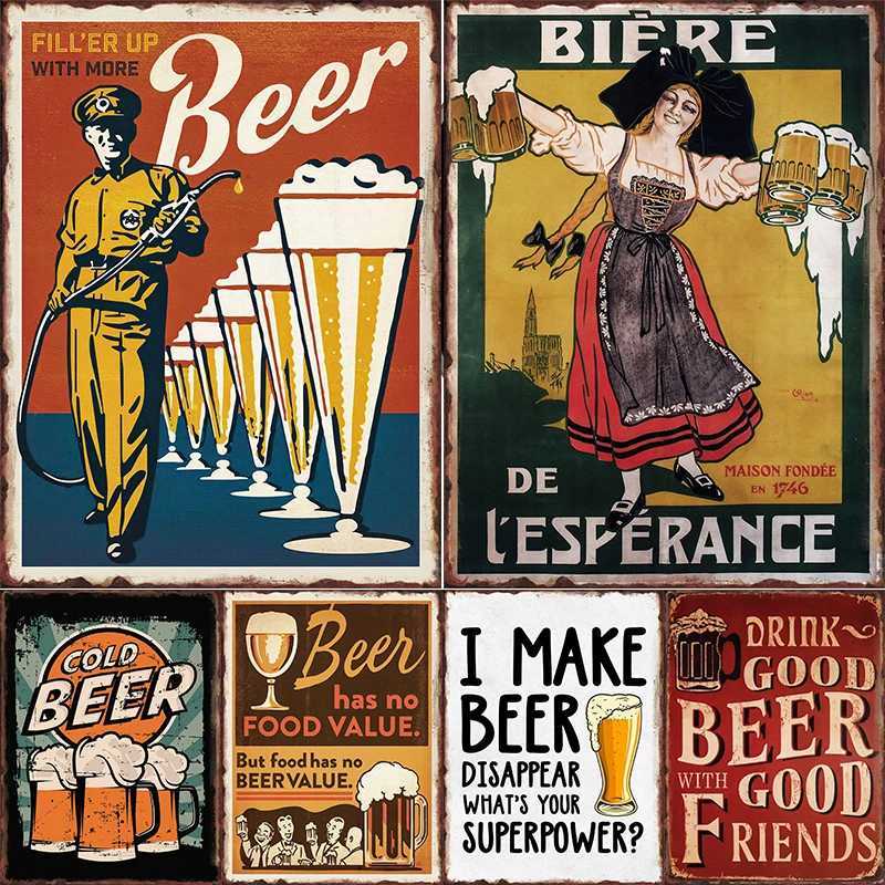 Beer Metal Tin Sign Bar Club Vintage Poster Kitchen Iron Plate Wall Painting Beverage Shop Wall Decoration Barbecue Stall PlaM251114-image-1084651026