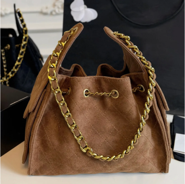 Designer Luxury bag shoulder Hobo bag Suede bucket purse women 10A Mirror quality chain on wallet evening leather 25c brown tote Underarm ZZ