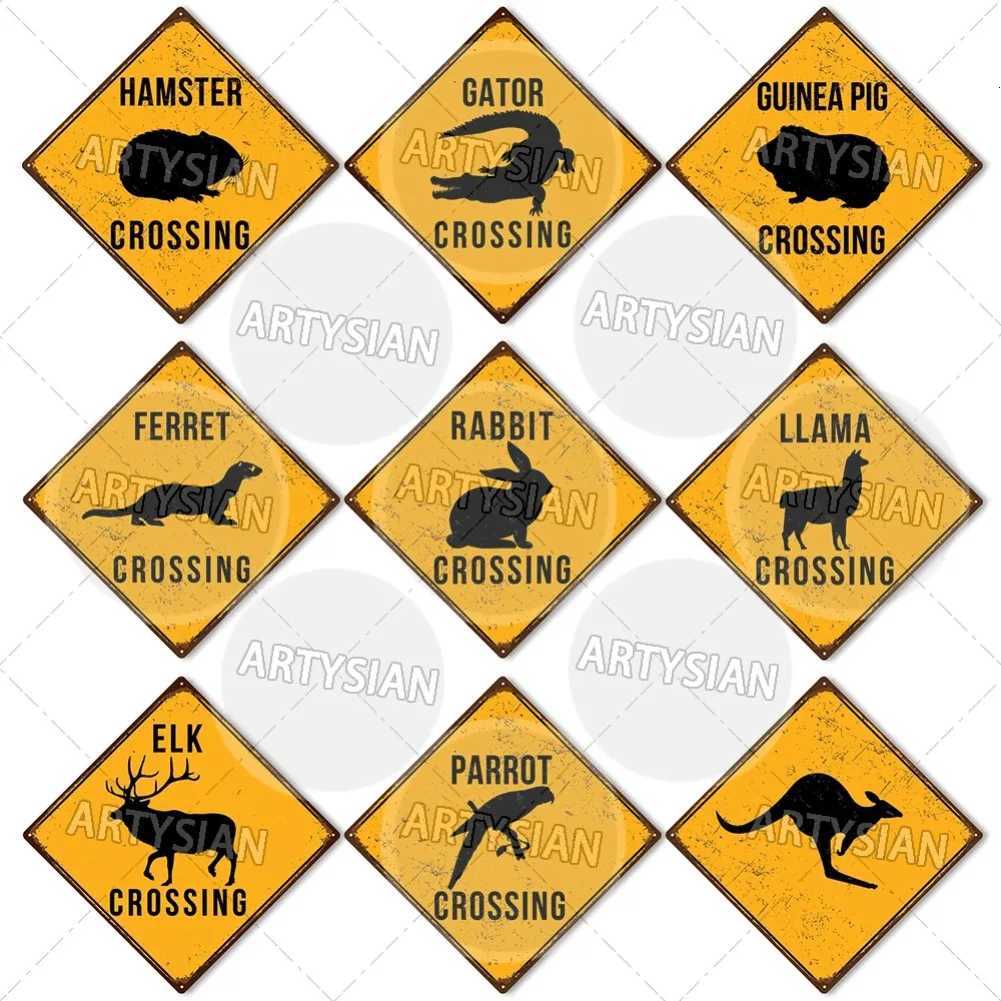 Animal Crossing Metal Sign - Elk Kangaroo Guinea Pig Peacock Motor cycle Zone Wildlife Farm Safety Decor PlaqueM251114-image-1084651160