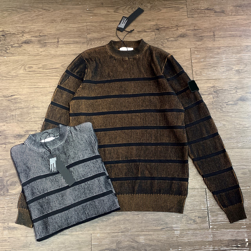 Brand topstoney mens Sweaters Knitted Embroidery Panel Logo Men's woolen designer island sweater