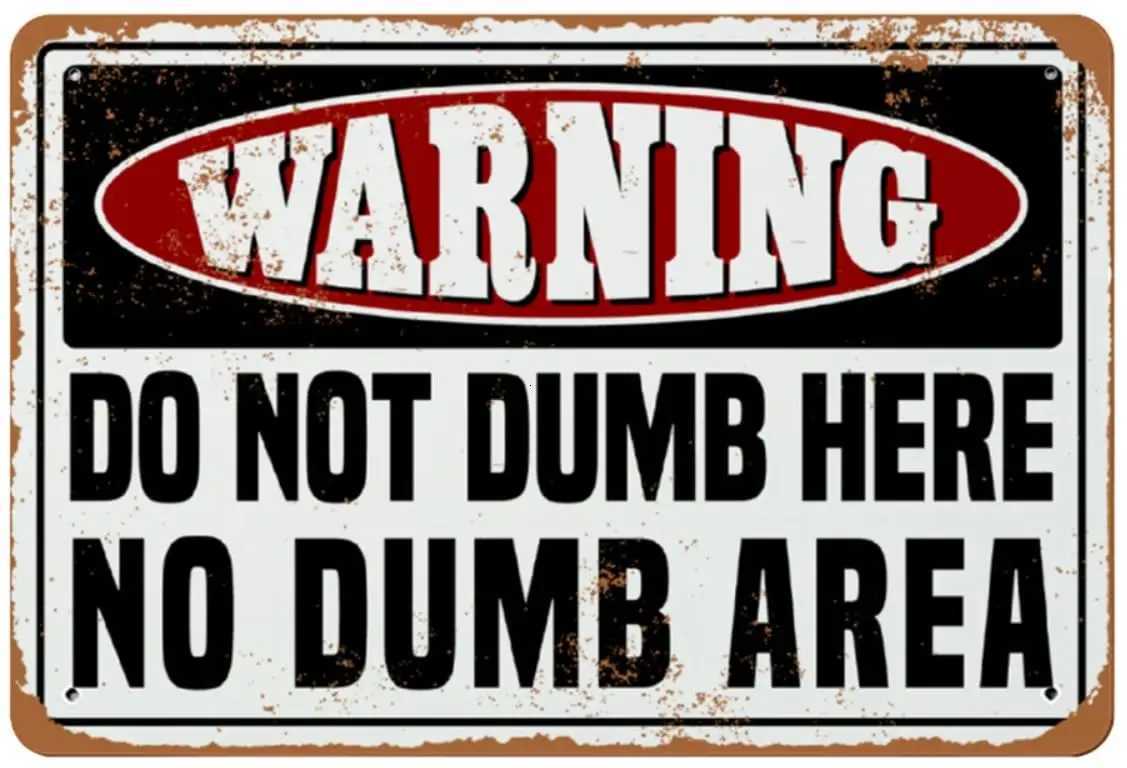 Warning Do Not Dumb Here No Dumb Area Aluminum Tin Sign Metal Wall Art Decorations Iron Painting for Home Decor Room Door AccessM251114-image-1084652571