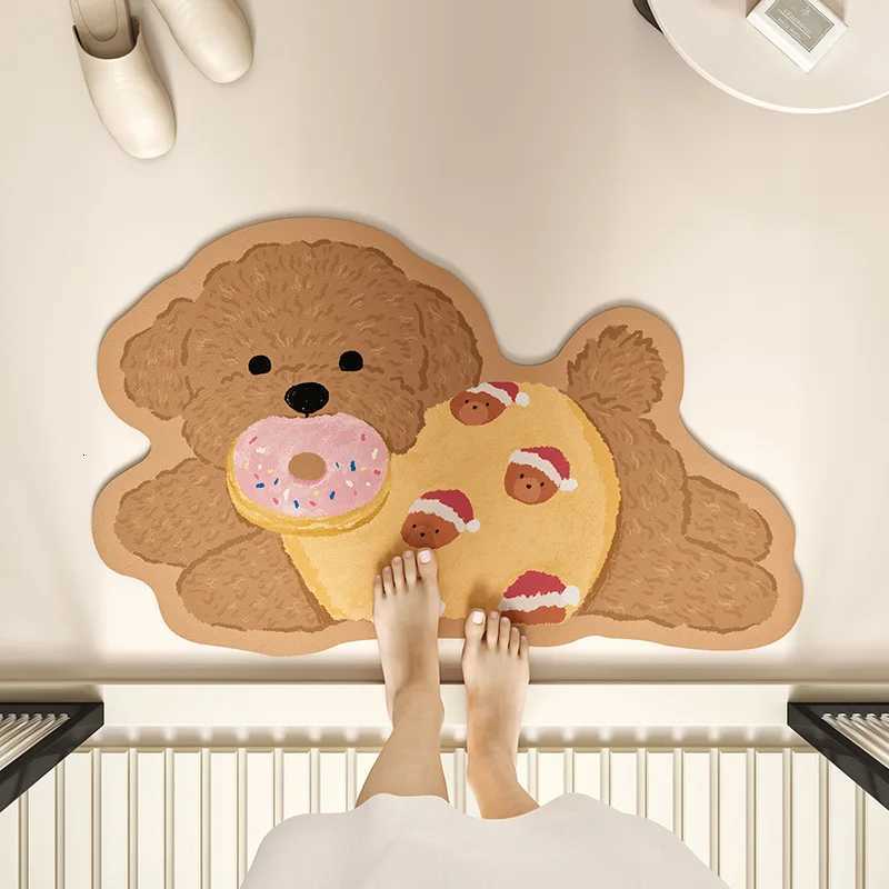 VIKAMA Cartoon Dog Bathroom Mat Silica Gel Water Absorbent Anti-Slip Mat Quick-Drying Doormat for Toilet Entrance C251114-image-1084691171