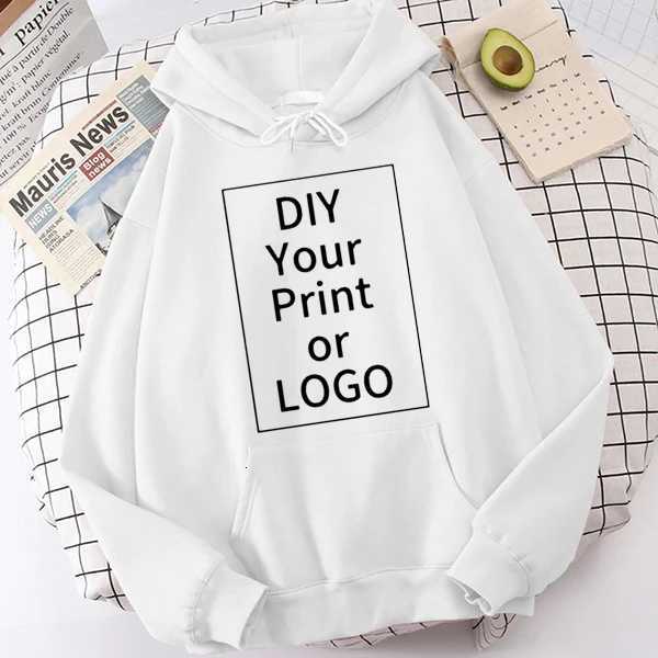 Mode Sweat à capuche Femmes Hommes Manches longues Personnalisé Imprimé PullDIY Photo Marque Texte Sweat Personnalisez Votre ClothingT251114