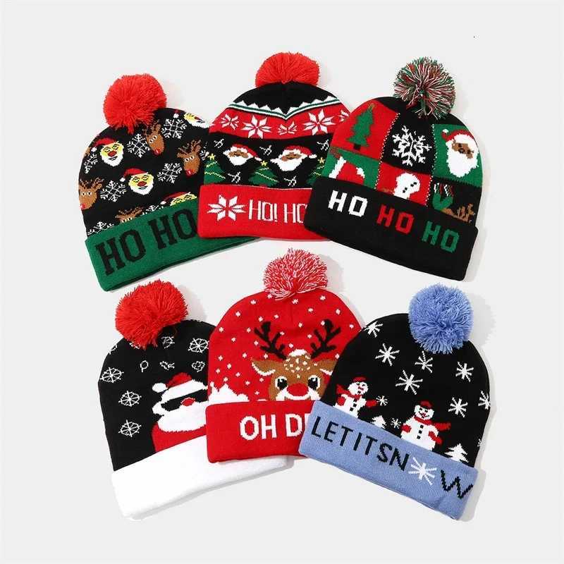 Christmas Hat Snowman Winter Warm Color Knitted Cap Christmas Gift For New Year Xmas Party Decor Men Women Warm Hats H251115-image-1084810627
