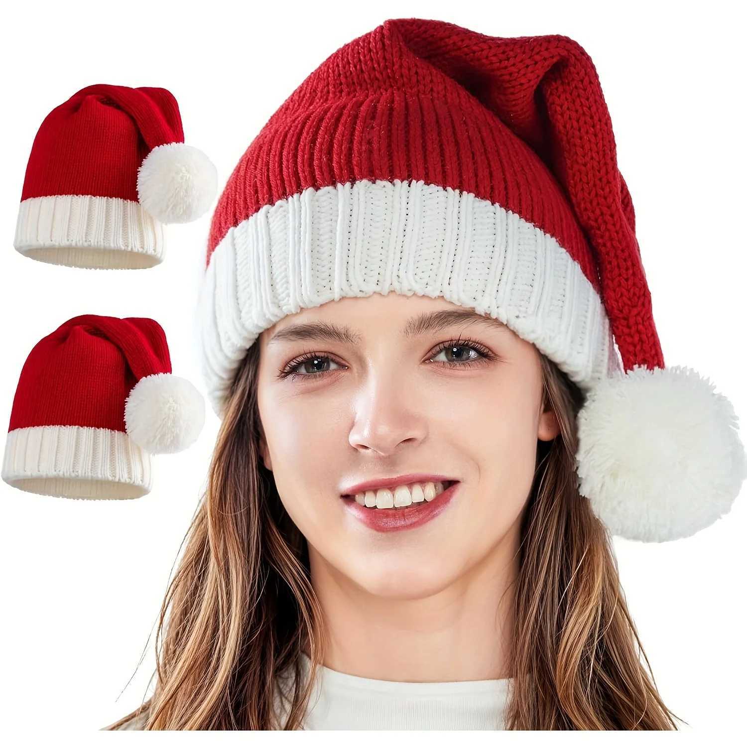 1pc Christmas Santa Hat Holiday Costume for Autumn and Winter Perfect Gift for Festive Occasions New Year and Christmas H251115-image-1084811735