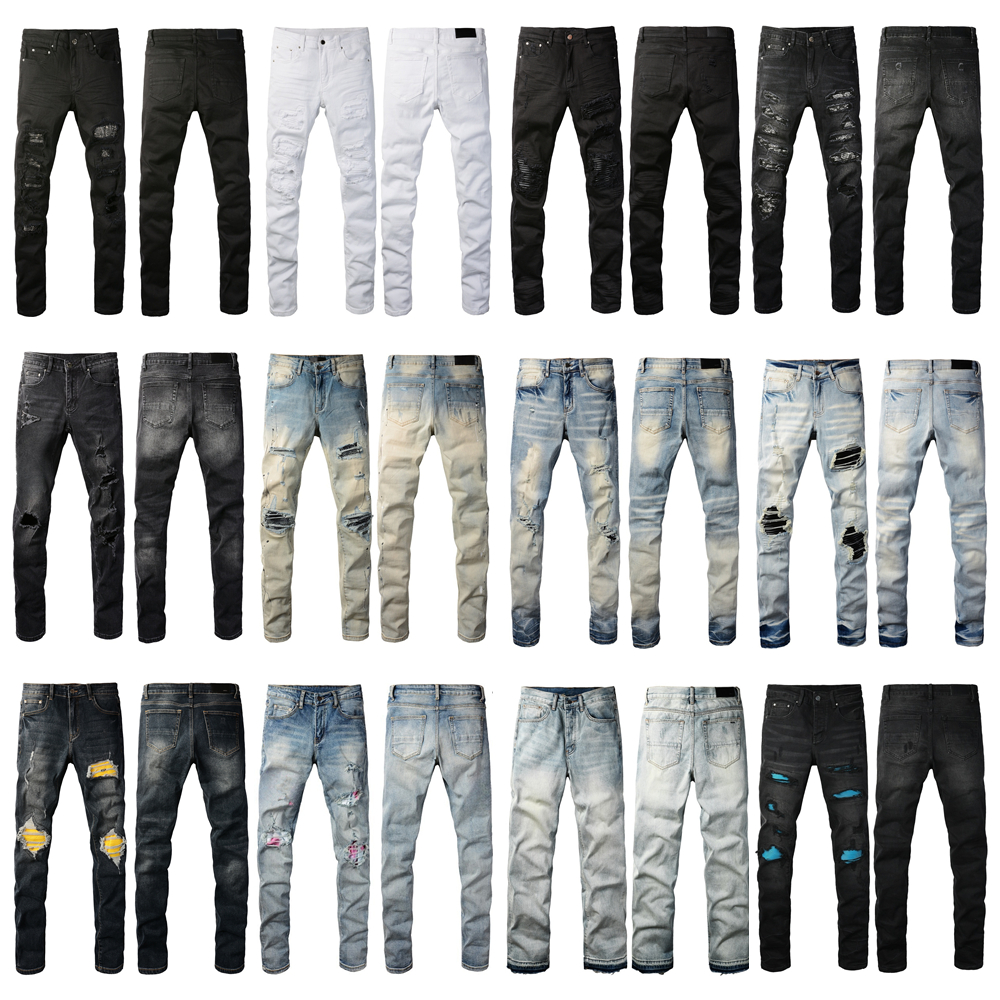 men jeans high quality pants for men fashion splicing jeans ripped pants luxury hip hop distressed men women jean trousers