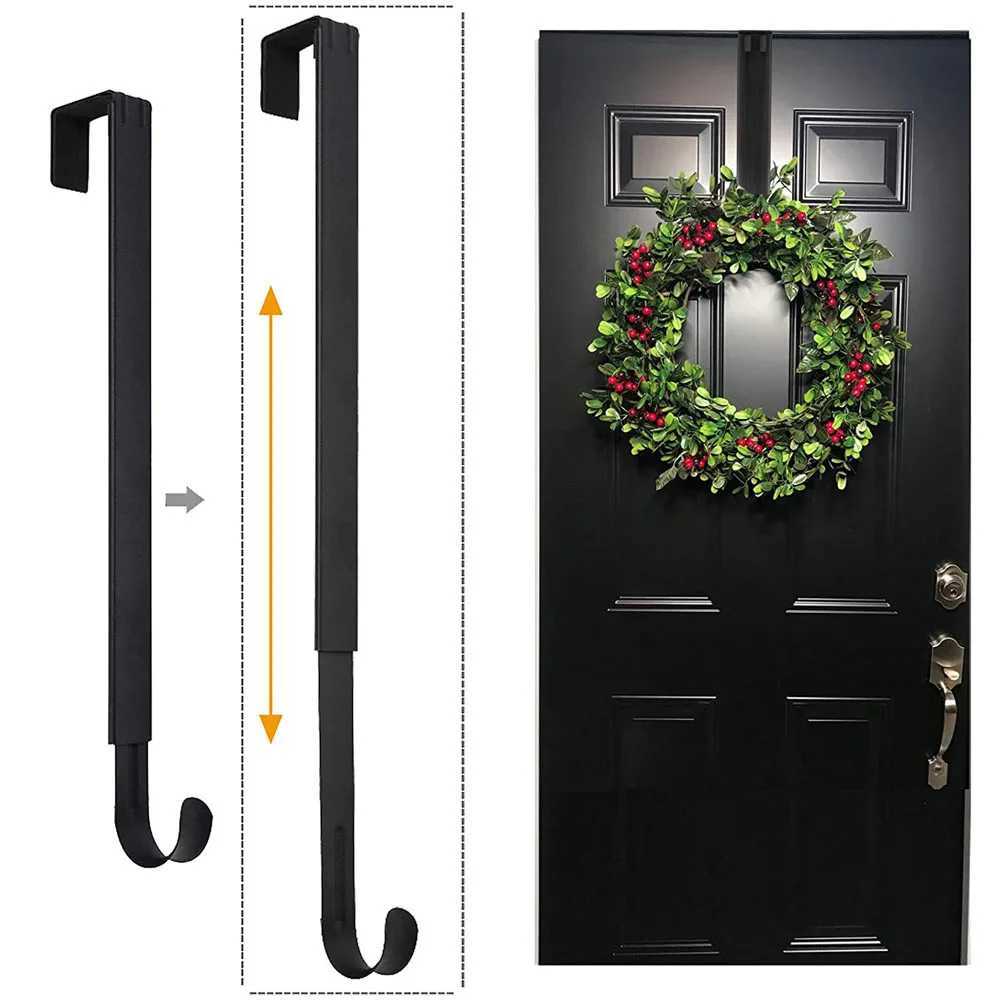 Adjustable 64cm Floral Wreath Hanger Over The Door Large Wreath Metal Hook For Christmas Easter Wreath Front Door HangerM251115-image-1084783697