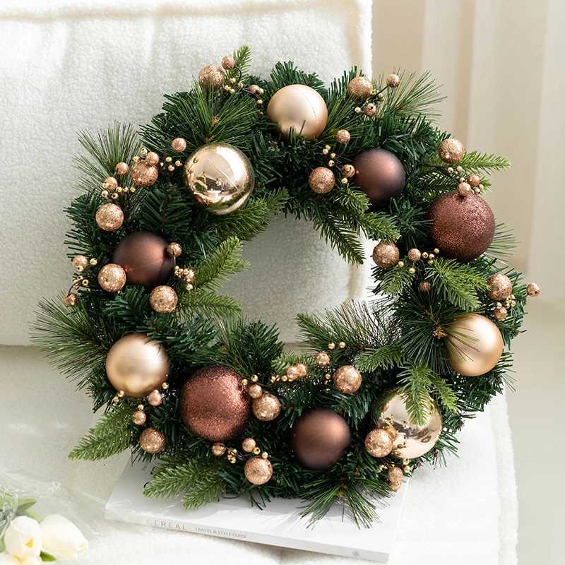 45cm Christmas Wreath For Front Door Window Wall Door Decorations Christmas Garland Ornament NavidadM251115-image-1084784691