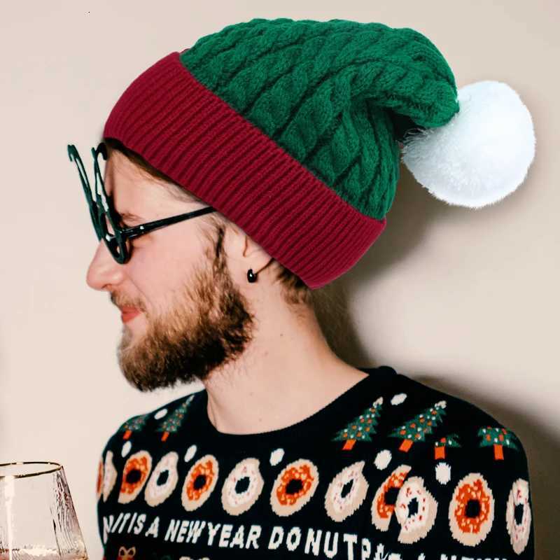 Adult Kids Christmas Knitted Hat Winter Beanie Santa Hat New Year Party Kids Gift Navidad Noel Xmas Decoration H251115-image-1084811464