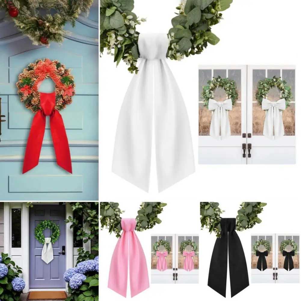 2 Pcs Wreath Sash For Front Door Blank Satin Wreath Sash Embroidery Monogram Plain Ribbon Accessories For Indoor Wall DecorM251115-image-1084785625