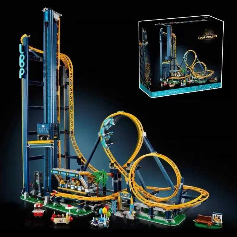 2026 New 3756Pcs Loop Building Blocks cologne Set Creative Amusement Park Roller Coaster Educational Construction Toy For perfume Kids Designer