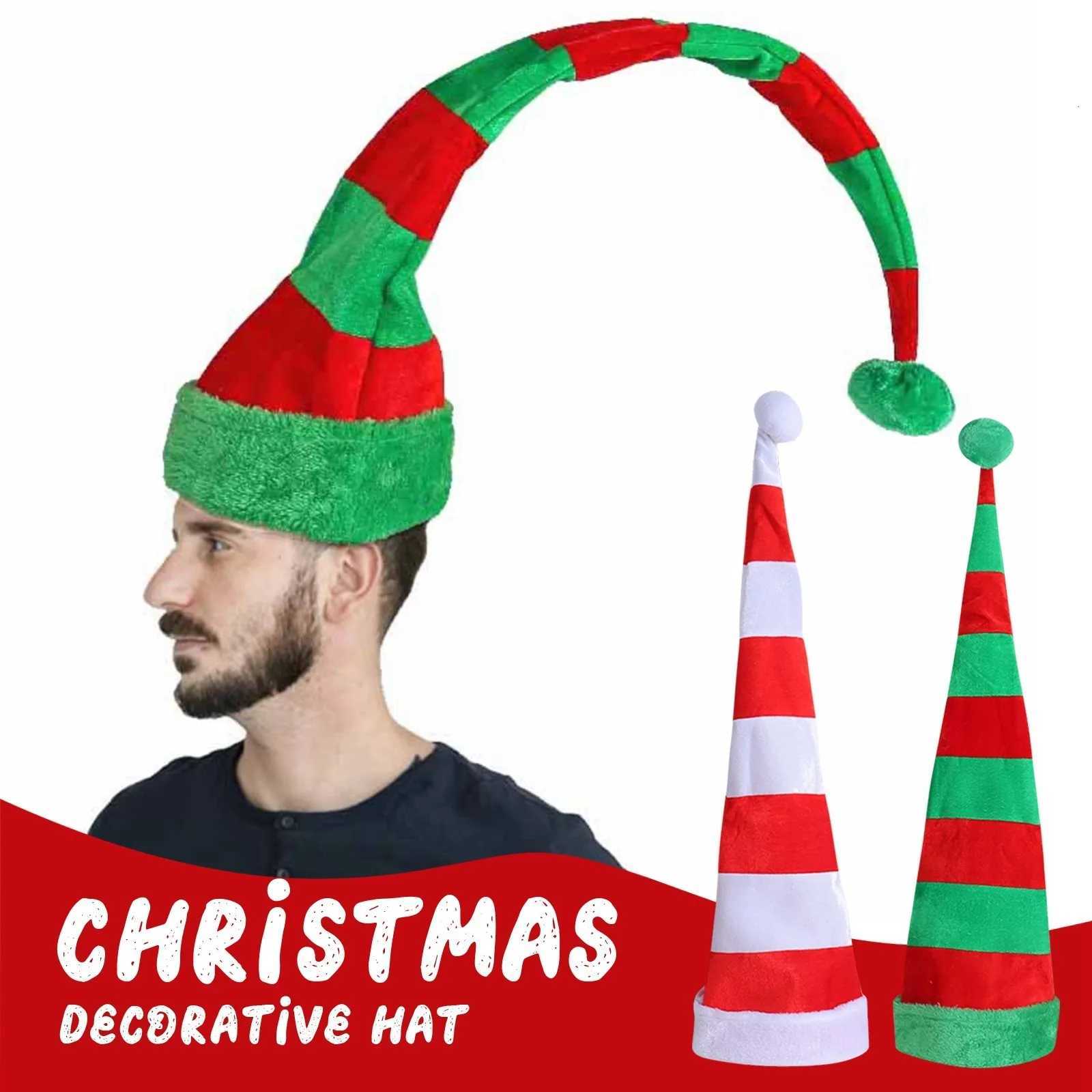 2024 New Christmas Long Hat Creative Elf Hat Party Red White Red Green Atmosphere Clown Hat Christmas Hat Decorative Hat H251115-image-1084811902